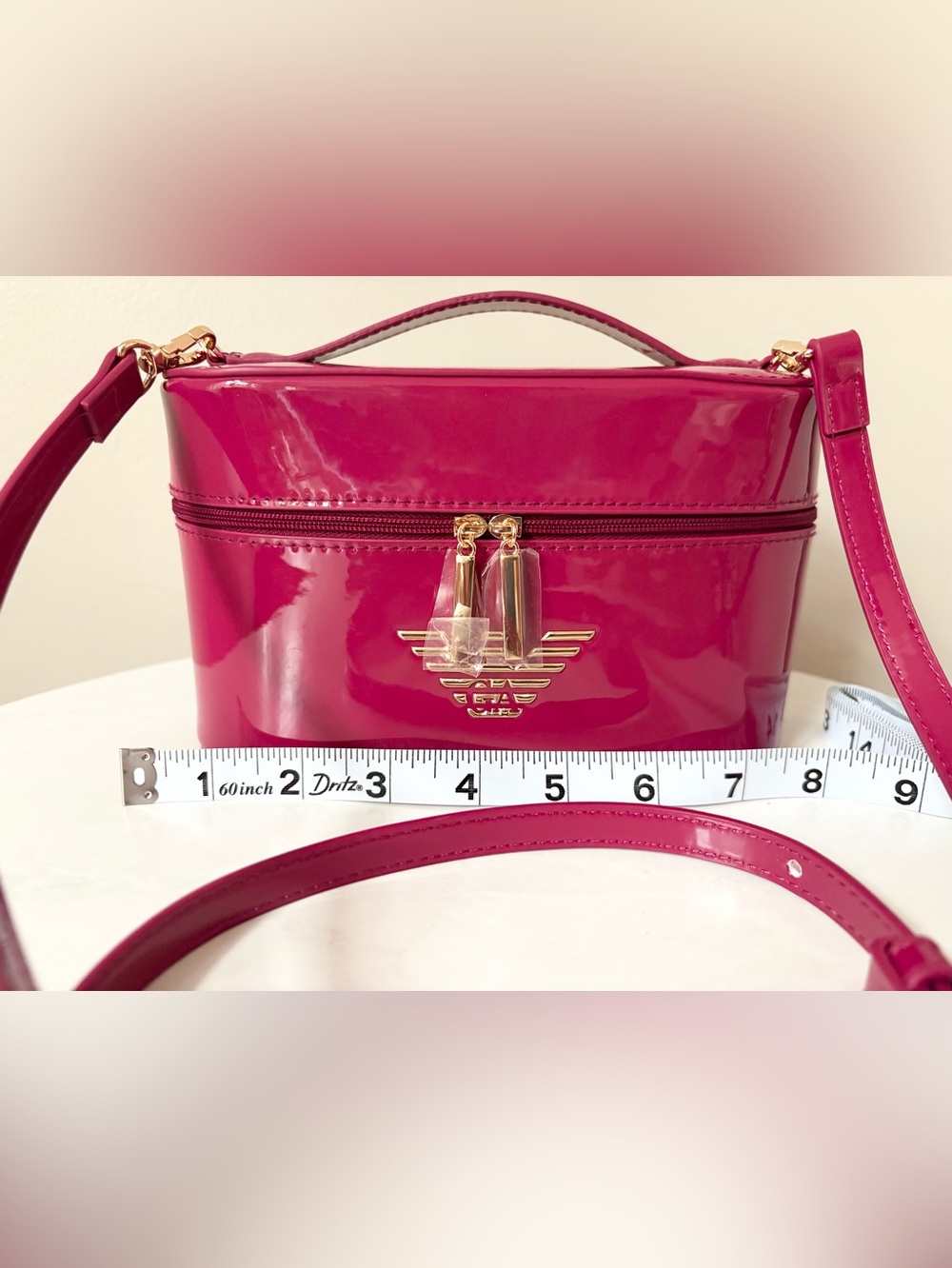 Emporio Armani Patent Fuchsia Crossbody Vanity Bag plus Mascara - Picture 5 of 9